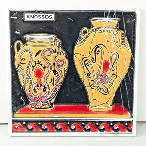 NEW in plastic 6" Handmade Tourist Souvenir Art Tile KNOSSOS